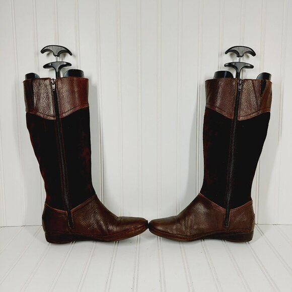 Naturalizer Causeway Brown Pebbled Leather & Suede Boots I157 - Picture 8 of 14